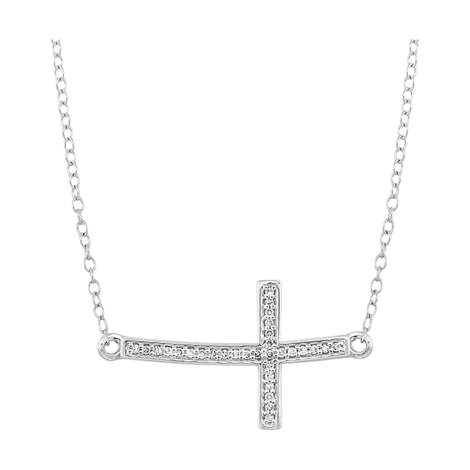 HOLIDAY GIFT GUIDE - 12e - sterling silver diamond cross necklace