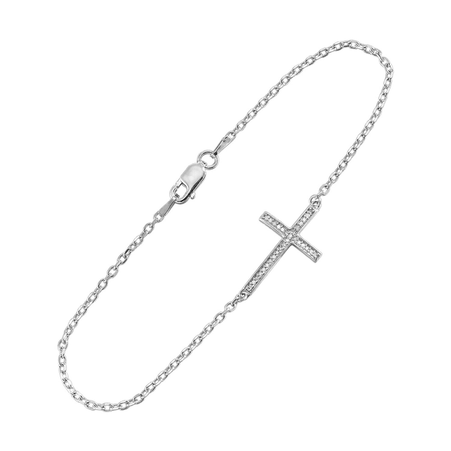 HOLIDAY GIFT GUIDE - 12f - sterling silver diamond cross bracelet