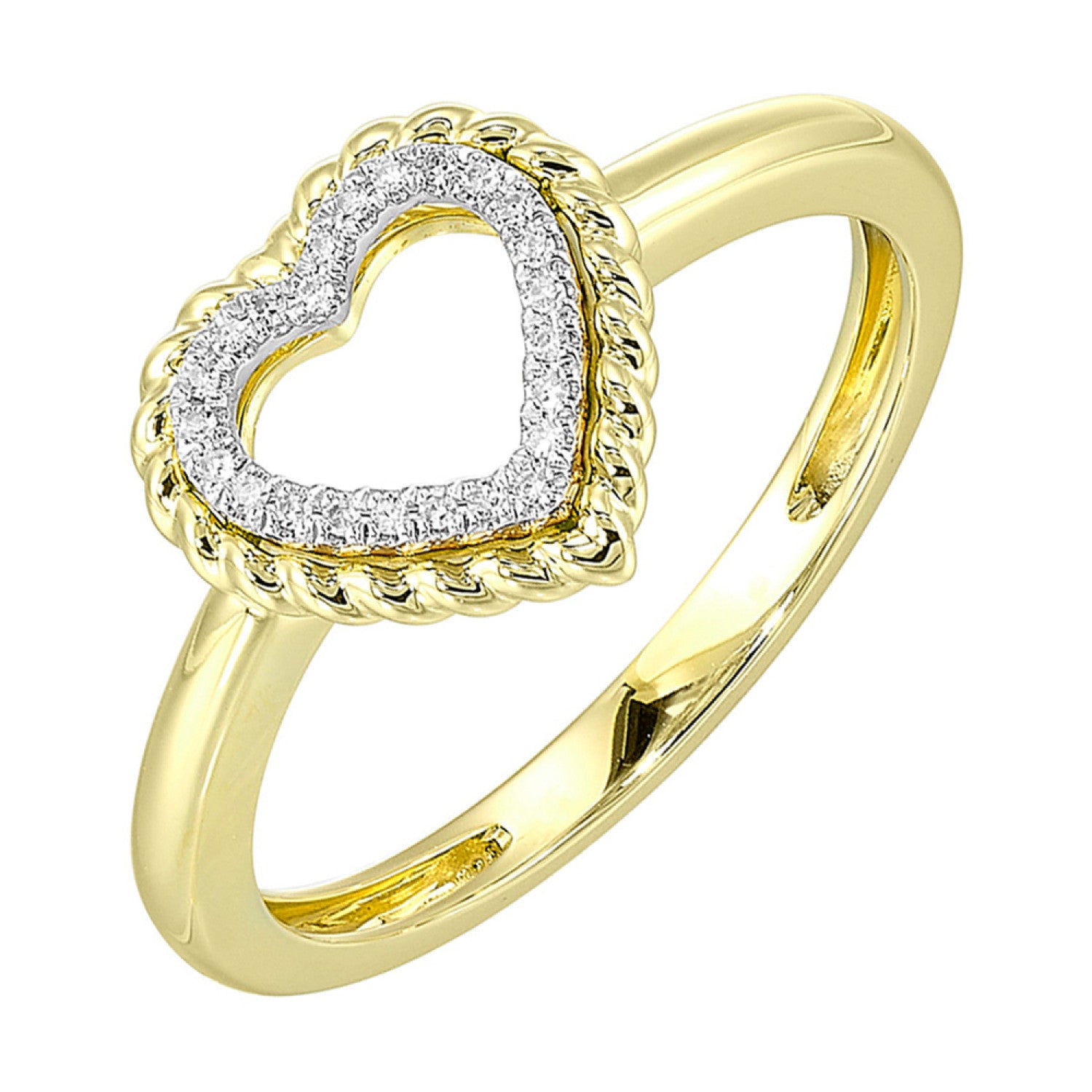 HOLIDAY GIFT GUIDE - 13E- 14K YELLOW GOLD Diamond Heart Ring