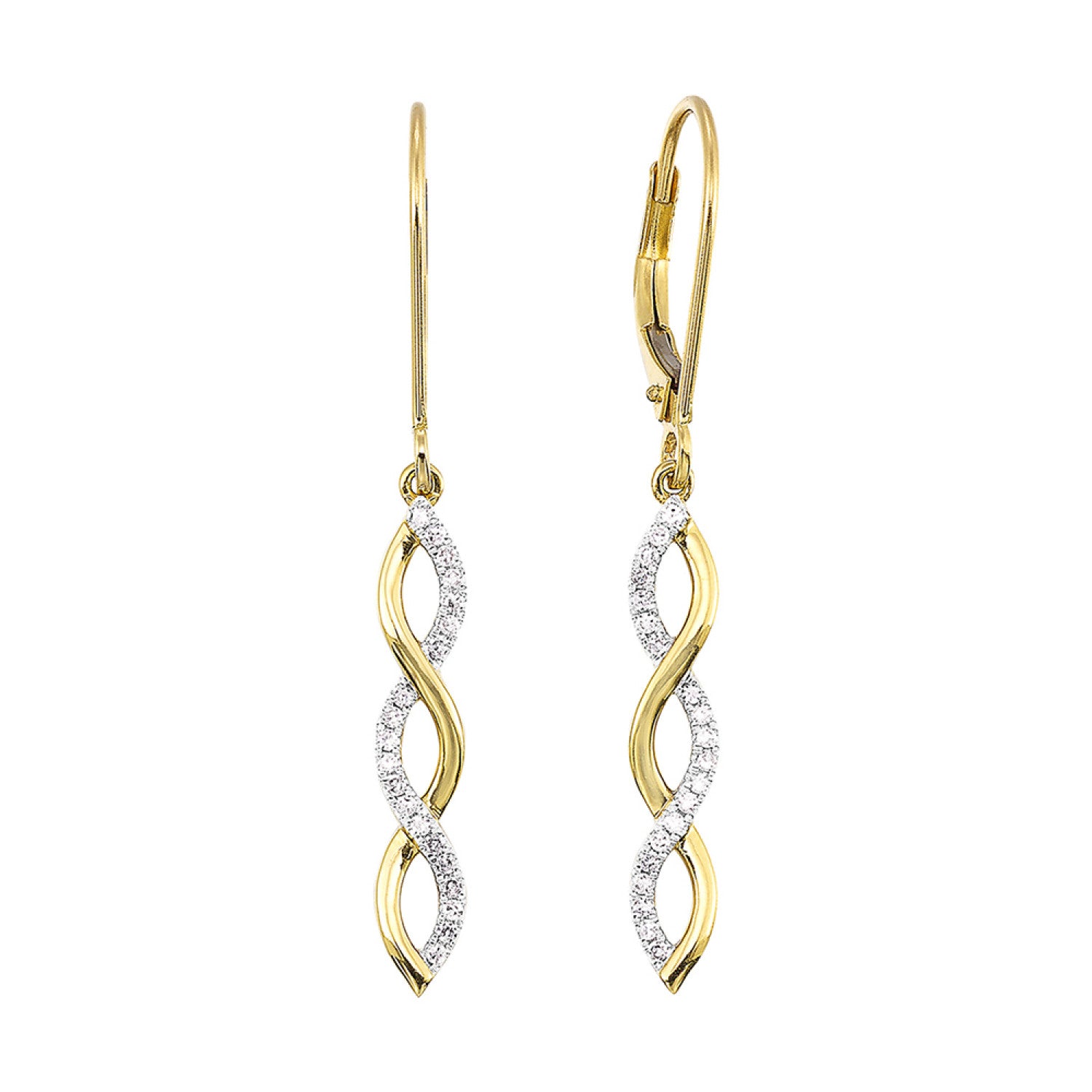 HOLIDAY GIFT GUIDE - 13h - 10k YELLOW GOLD twisted Diamond earrings