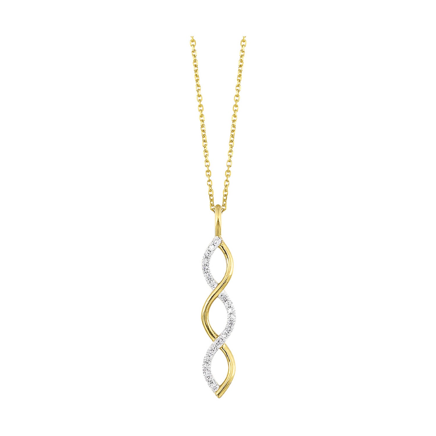 HOLIDAY GIFT GUIDE - 13j- 10K YELLOW GOLD Diamond twist pendant