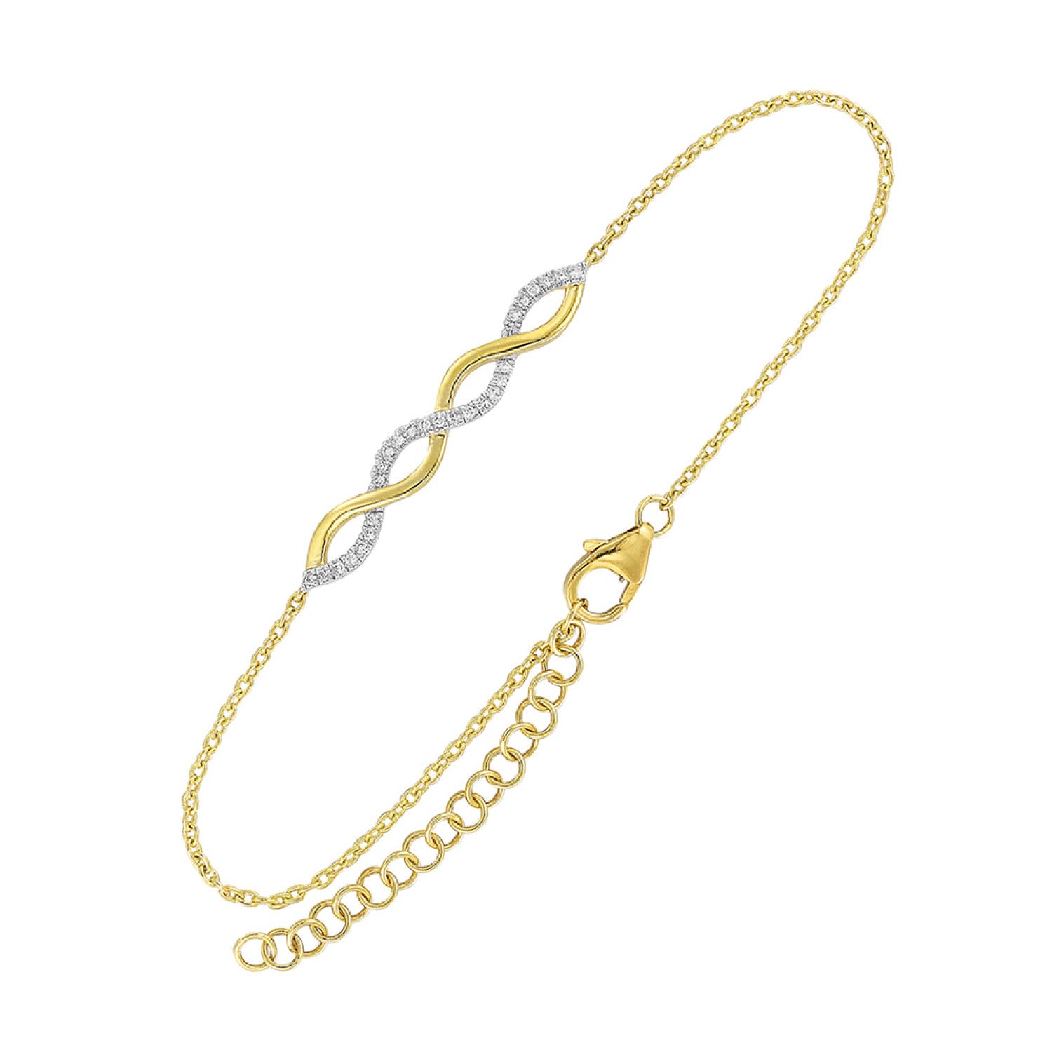 HOLIDAY GIFT GUIDE - 13m- 10K YELLOW GOLD Diamond twist bracelet