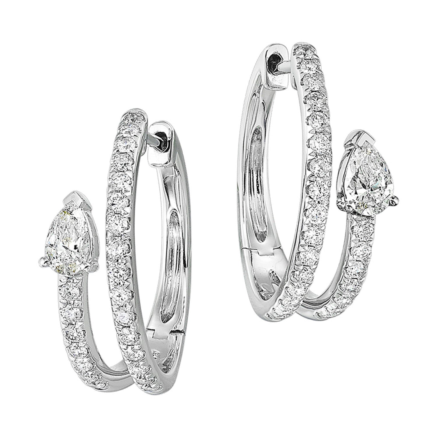 HOLIDAY GIFT GUIDE - 6a - 14K White Gold Diamond .70ctw hoop earrings