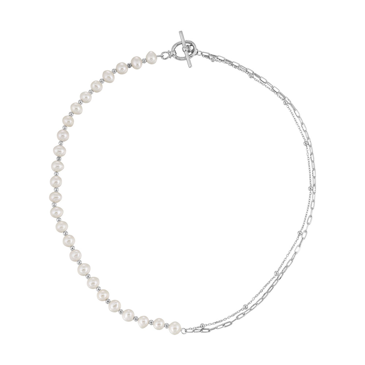 HOLIDAY GIFT GUIDE - 8k - sterling silver pearl paperclip necklace