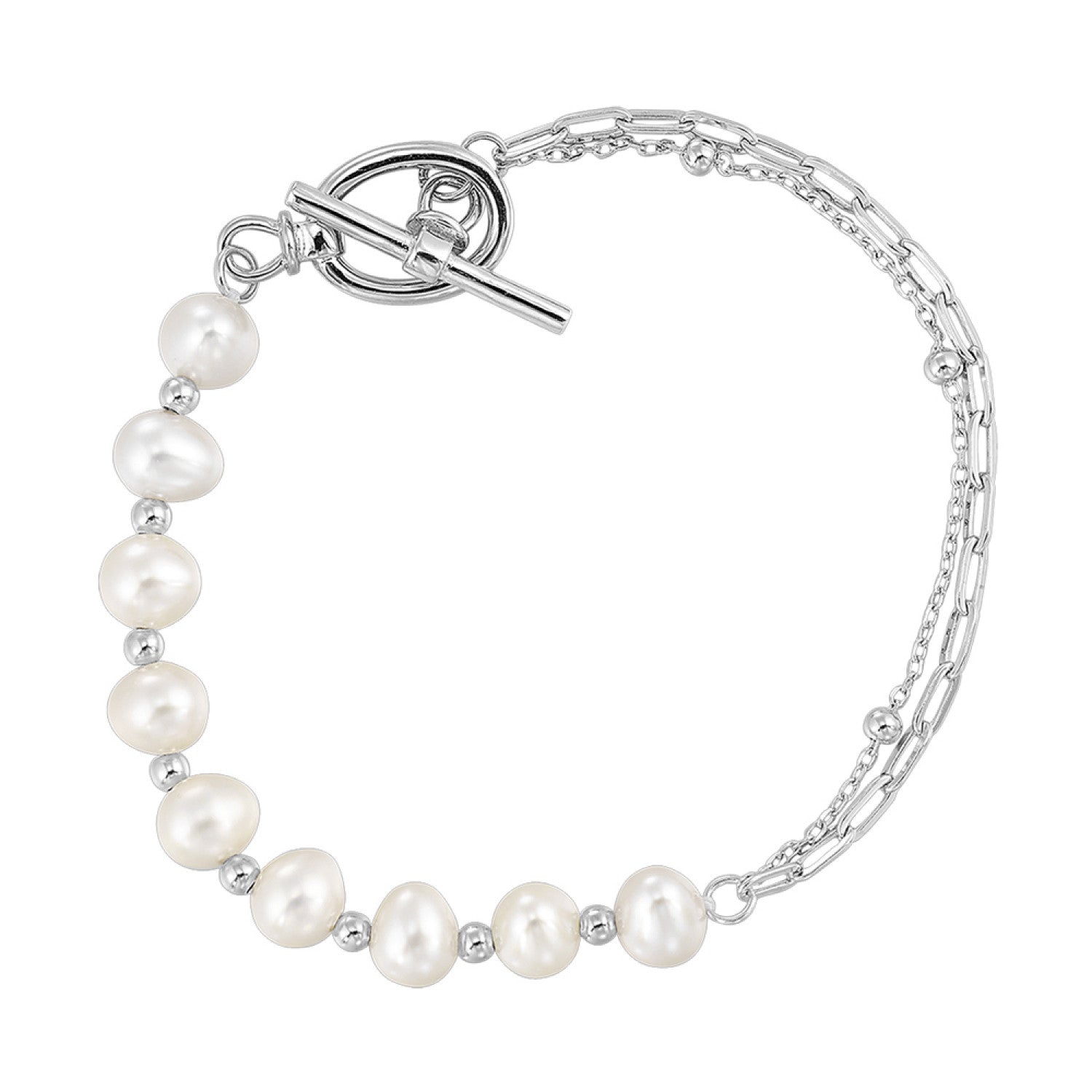 HOLIDAY GIFT GUIDE - 8m - sterling silver pearl paperclip bracelet