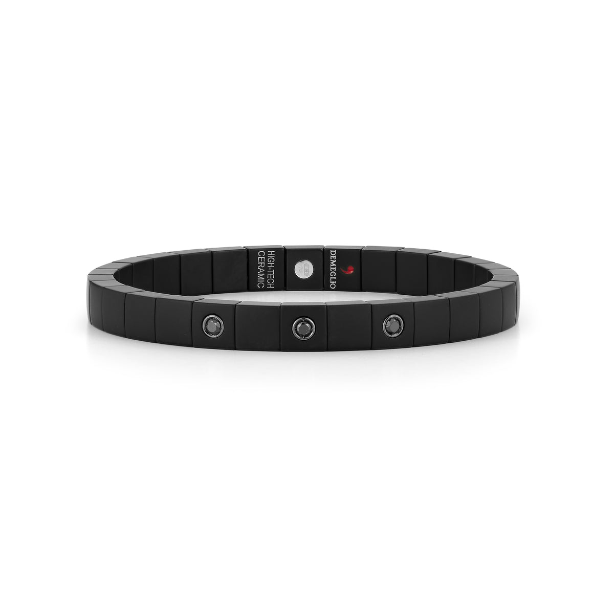 Men's Ceramic and Black Diamond Demeglio Stretch Bracelet