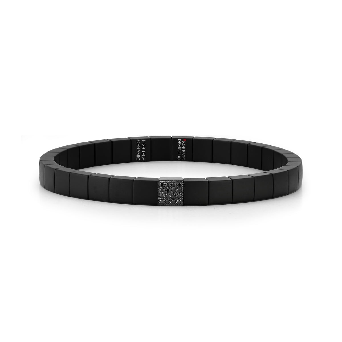Women's Ceramic and Pave Black Diamond Demeglio Stretch Bracelet