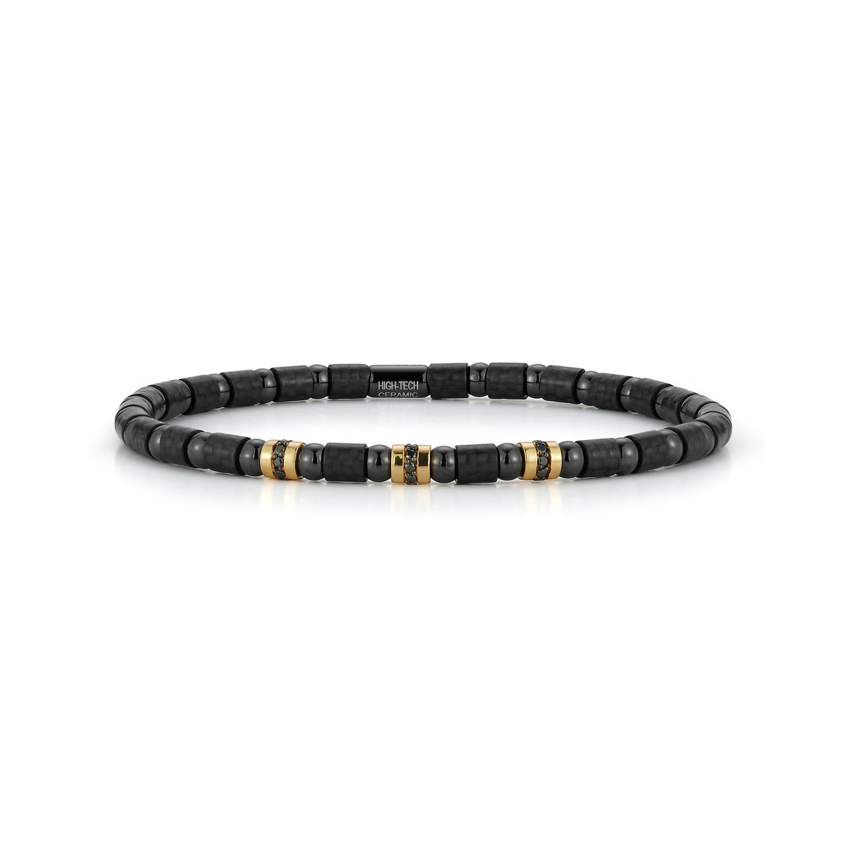 Men's Black Ceramic, Gold and Black Diamond Demeglio Bracelt