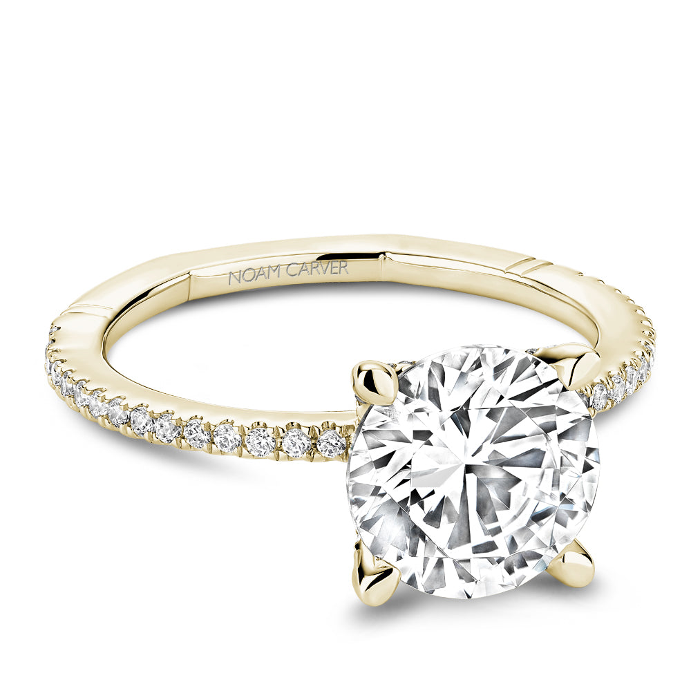 14K Yellow Gold and Diamond Engagement Ring-Setting Only