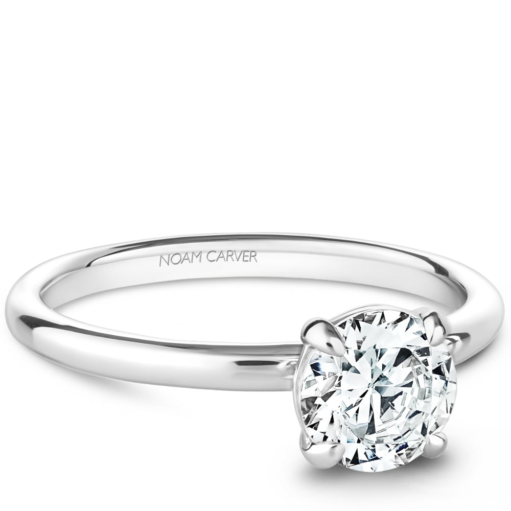 Noam Carver 14K White Gold Round Solitaire Engagement Ring B265-02A