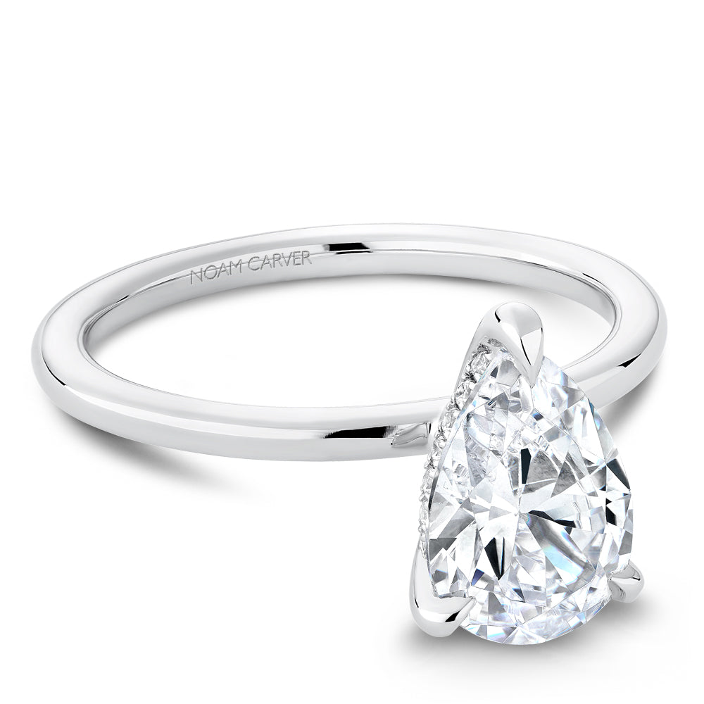 noam caver 14k white gold diamond hidden halo engagement ring