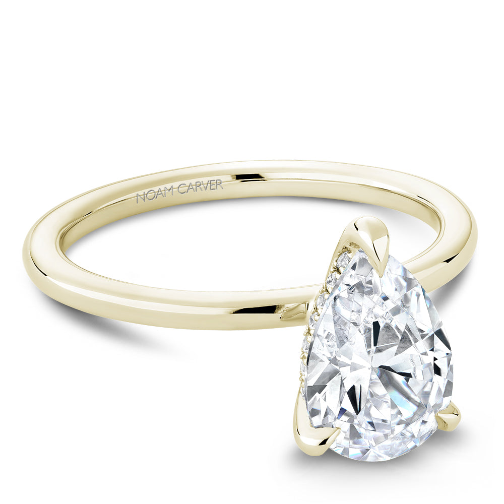 noam caver 14k yellow gold diamond hidden halo engagement ring