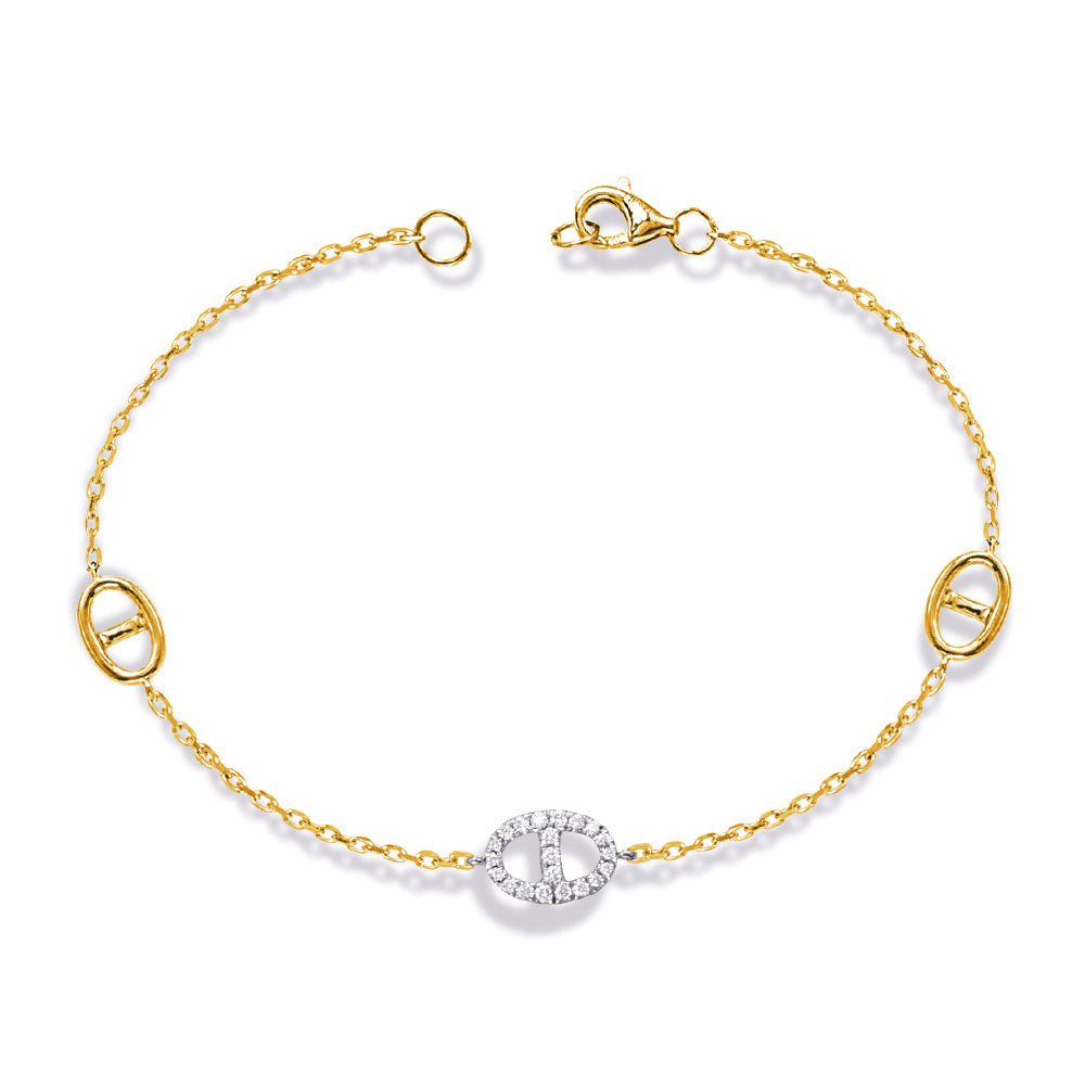 Yellow and White Gold Diamond Bracelet