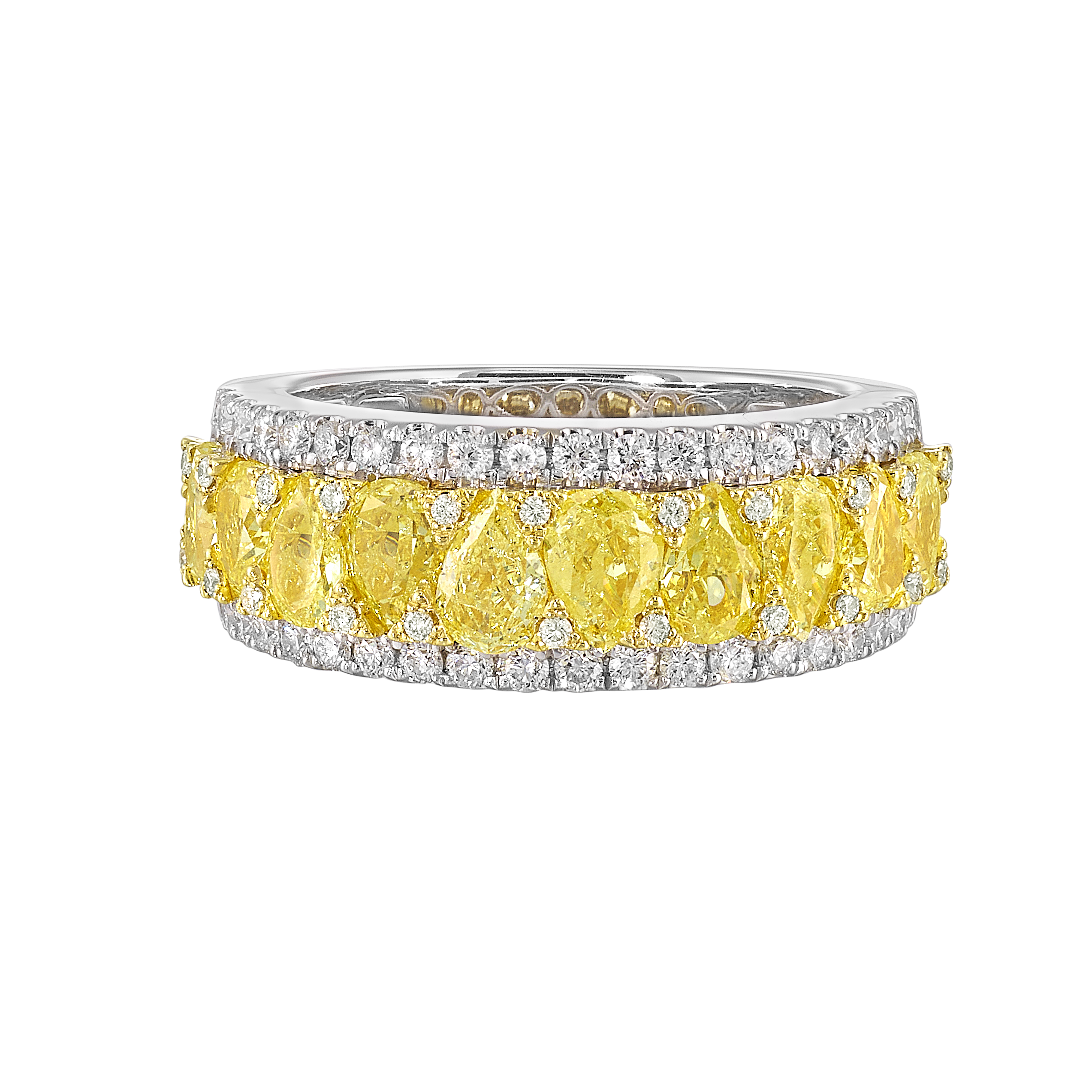 14K TWO-TONE- 3.04CTW YELLOW AND WHITE DIAMOND RING