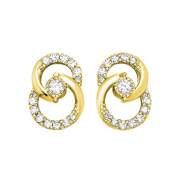 10K Yellow Gold Diamond 1/4CTW Earrings