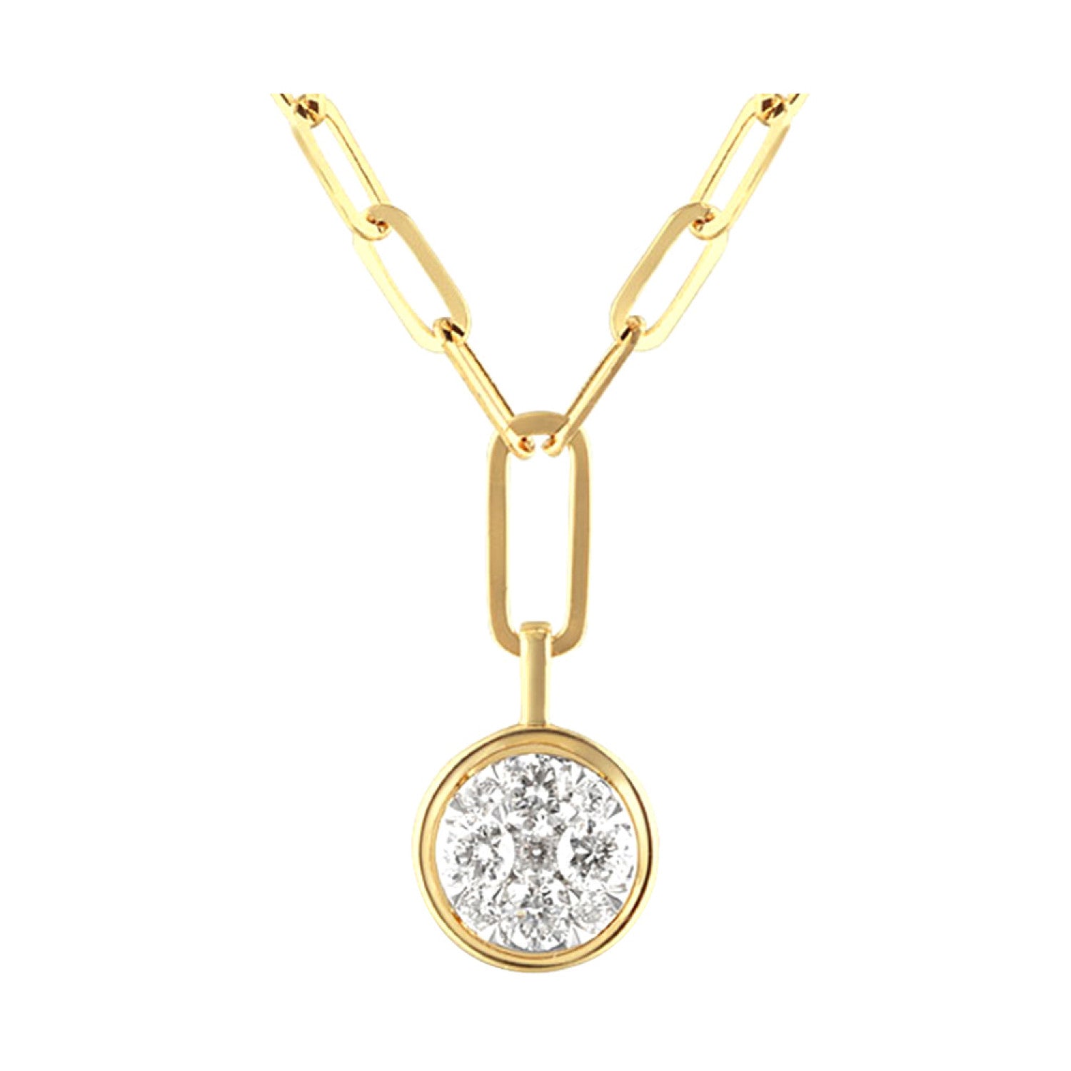 HOLIDAY GIFT GUIDE - 4E - 14K YELLOW GOLD 1/3CTW Diamond PAPERCLIP Necklace