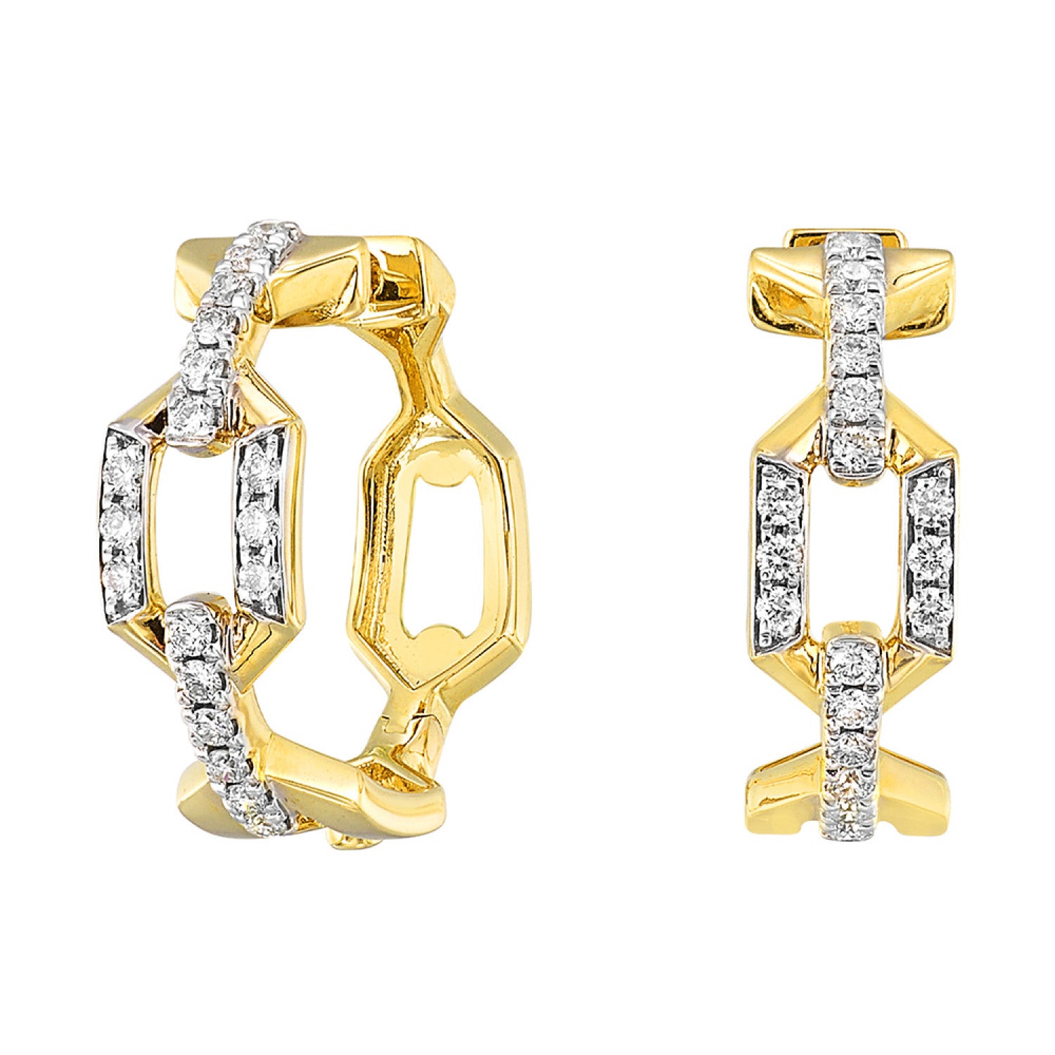 HOLIDAY GIFT GUIDE - 2B - 14K TWO TONE GOLD AND 1/3CTW Diamond EARRINGS