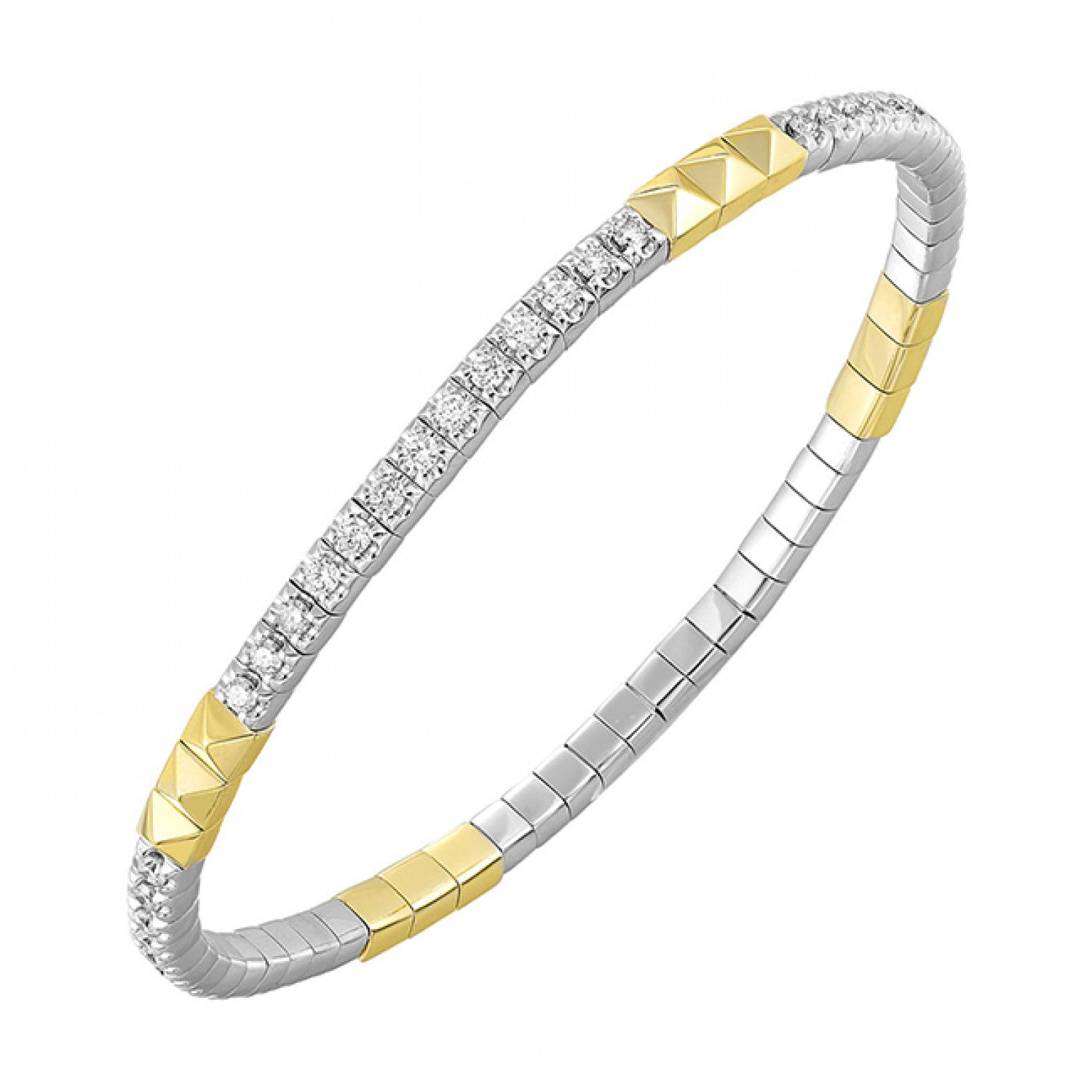 HOLIDAY GIFT GUIDE - 3E - 14K YELLOW AND WHITE GOLD 1 1/2CTW Diamond BRACELET