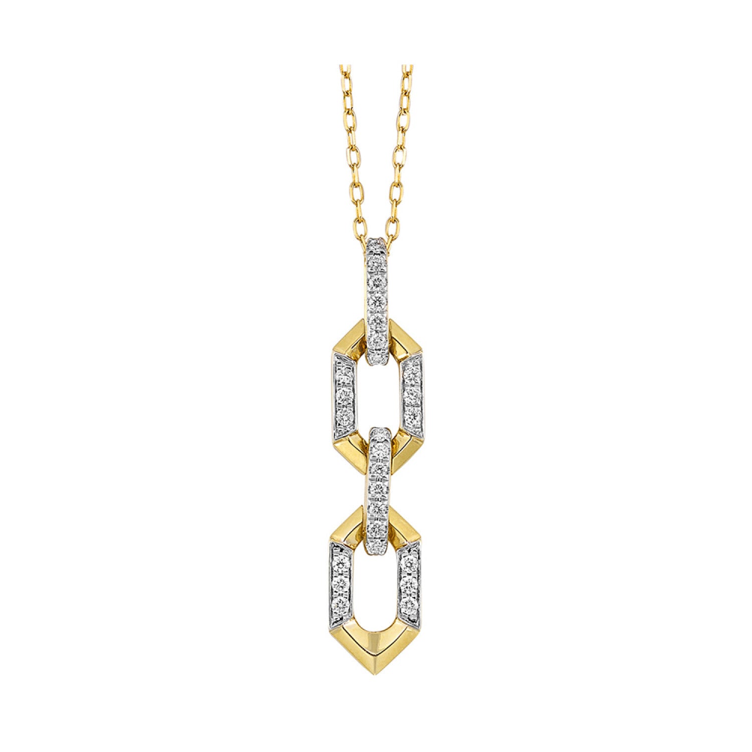 HOLIDAY GIFT GUIDE - 2A - 14K TWO TONE GOLD AND 1/5CTW Diamond Necklace