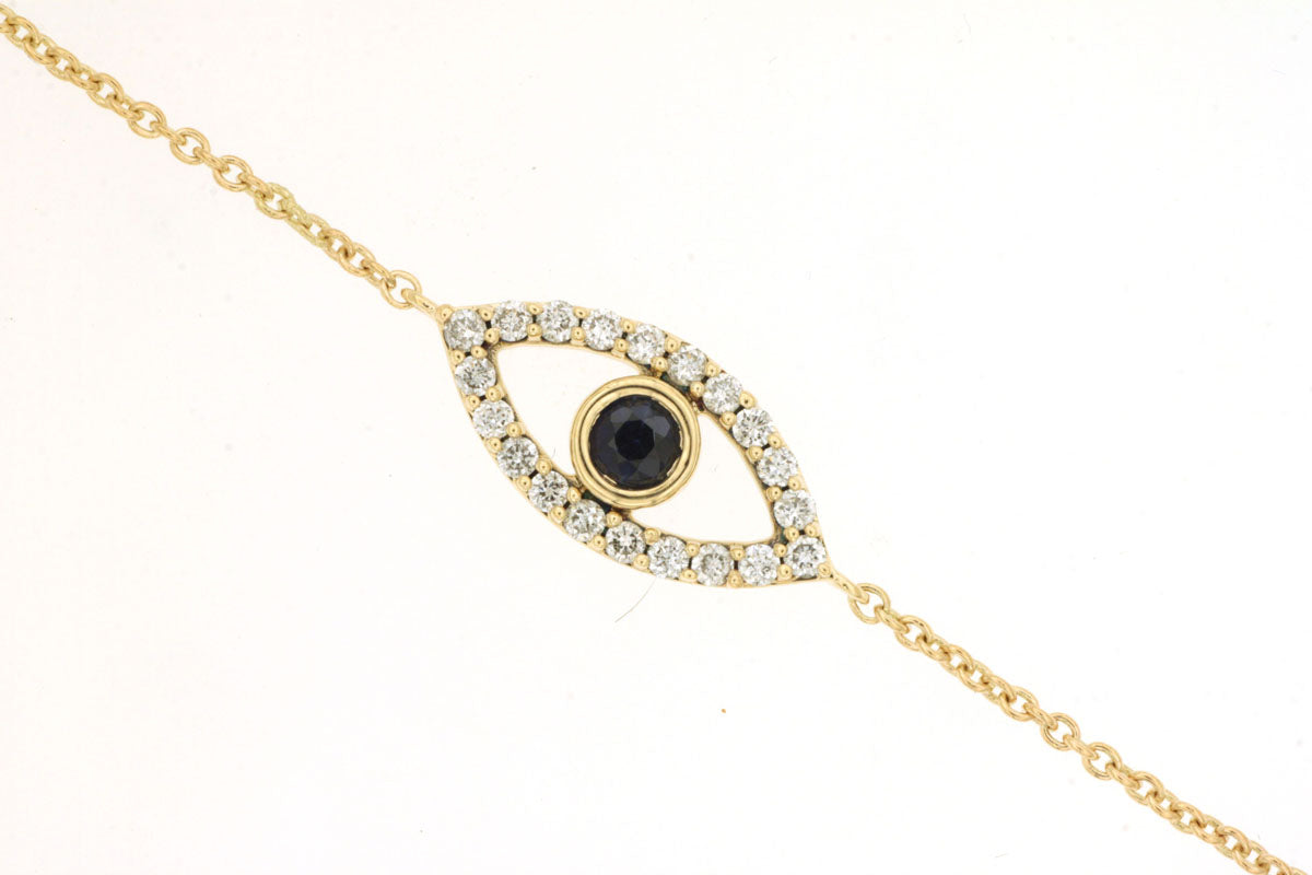 14K Yellow Gold Diamond and Sapphire