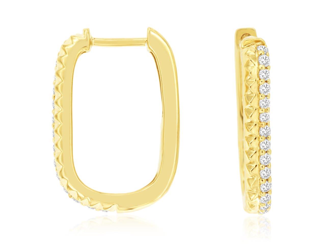 Gold and Diamond Hoop Earrings