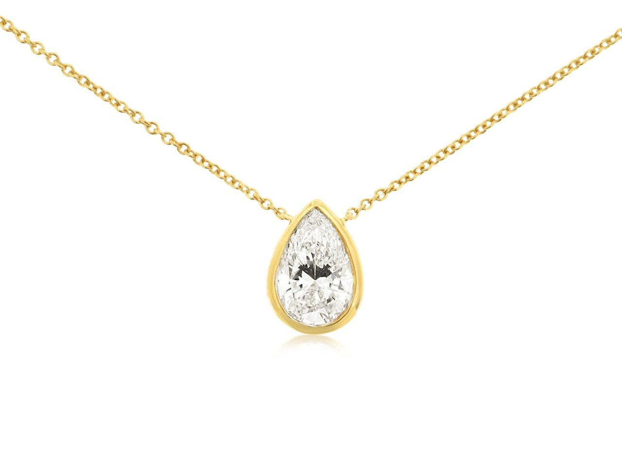 14K Yellow Gold Lab Grown Diamond Necklace