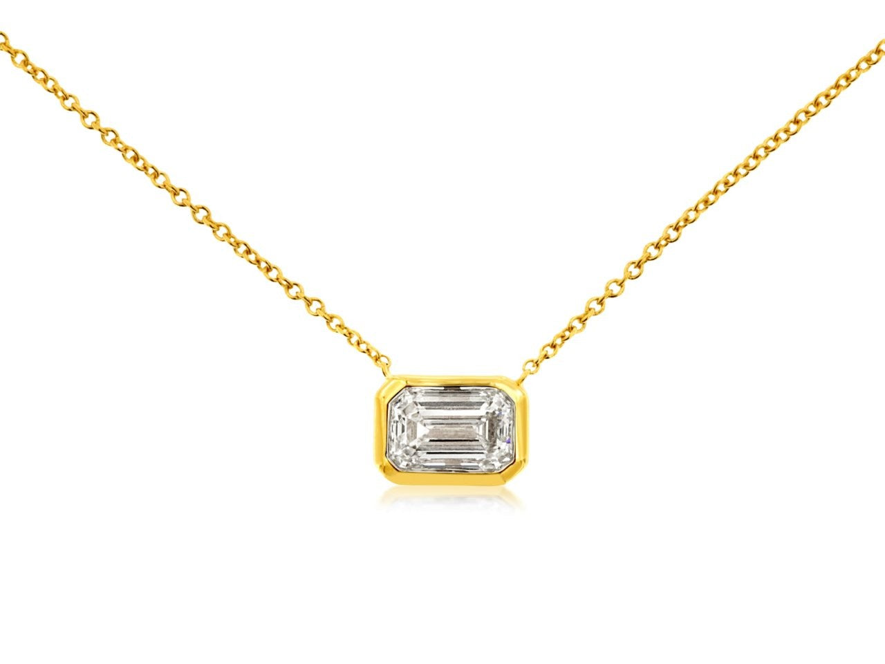 14K Yellow Gold Lab Grown Diamond Pendant Necklace