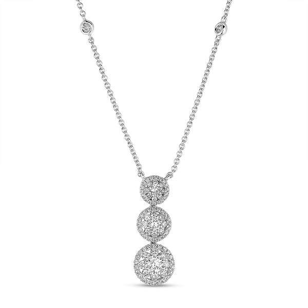 14K White Gold 0.95ctw Diamond Necklace