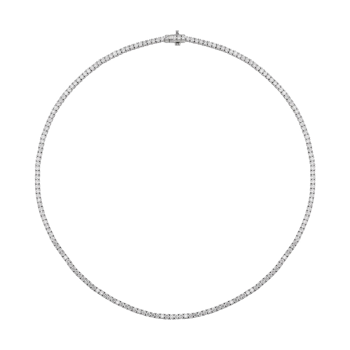 14K White Gold Diamond 7CTW Tennis Necklace
