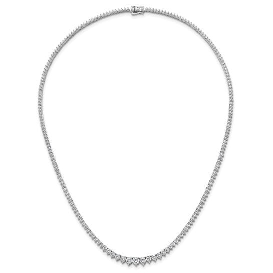 14K White Gold 10.08ctw Graduated Necklace