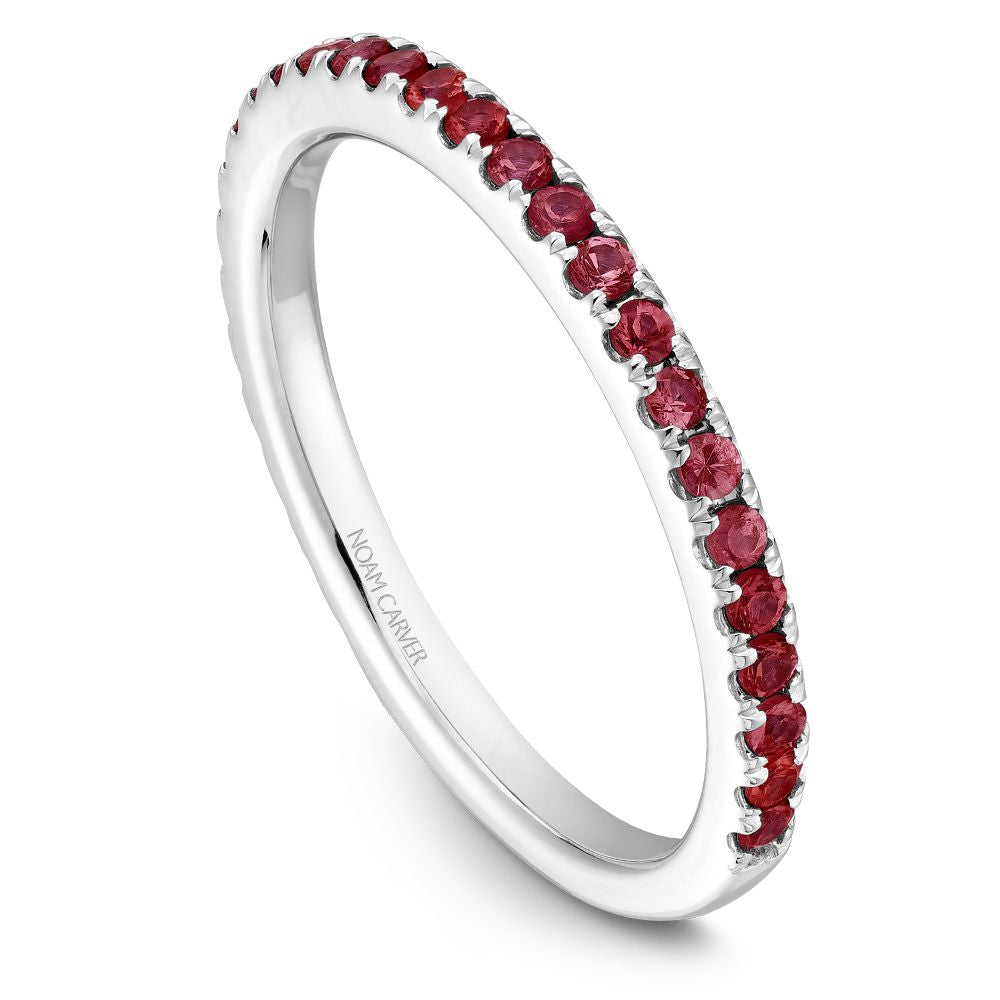 noam carver 14k white gold .35ctw ruby band