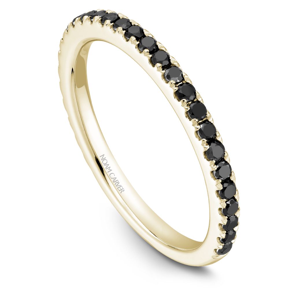 noam carver 14k yellow gold .43ctw black diamond band