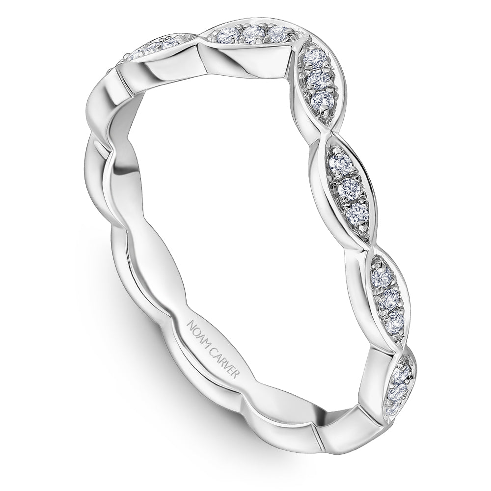 Noam carver 14k white gold .12ctw diamond contour band