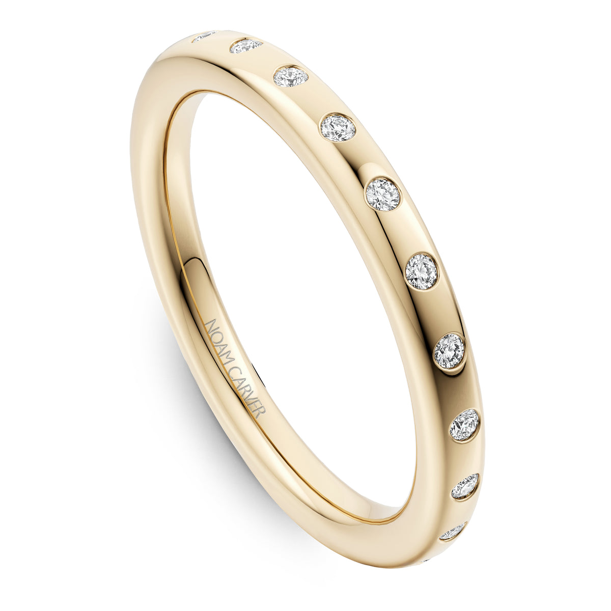 14 K Yellow Gold and Diamond Engagement Band