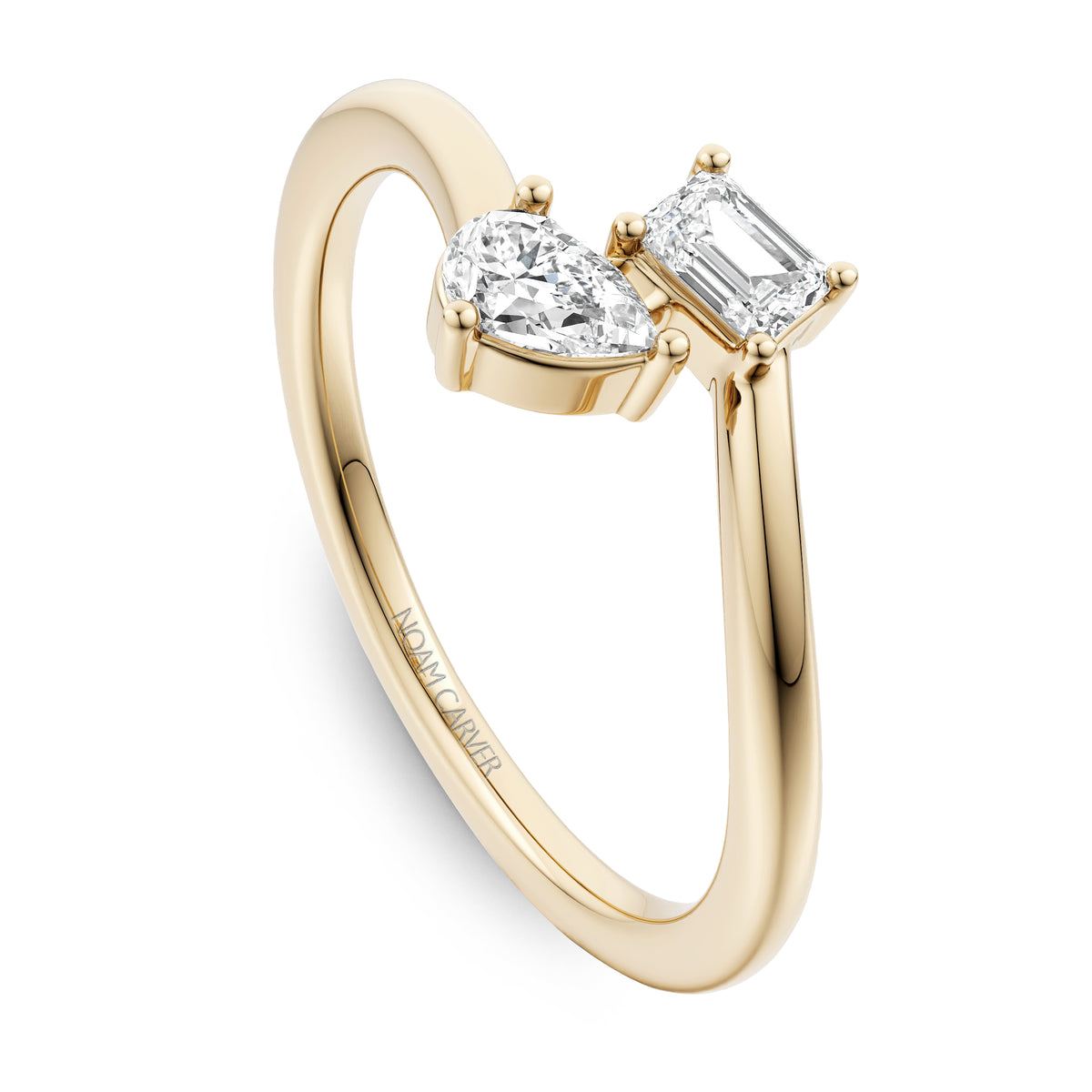 14K Yellow Gold and Diamond Engagement Ring