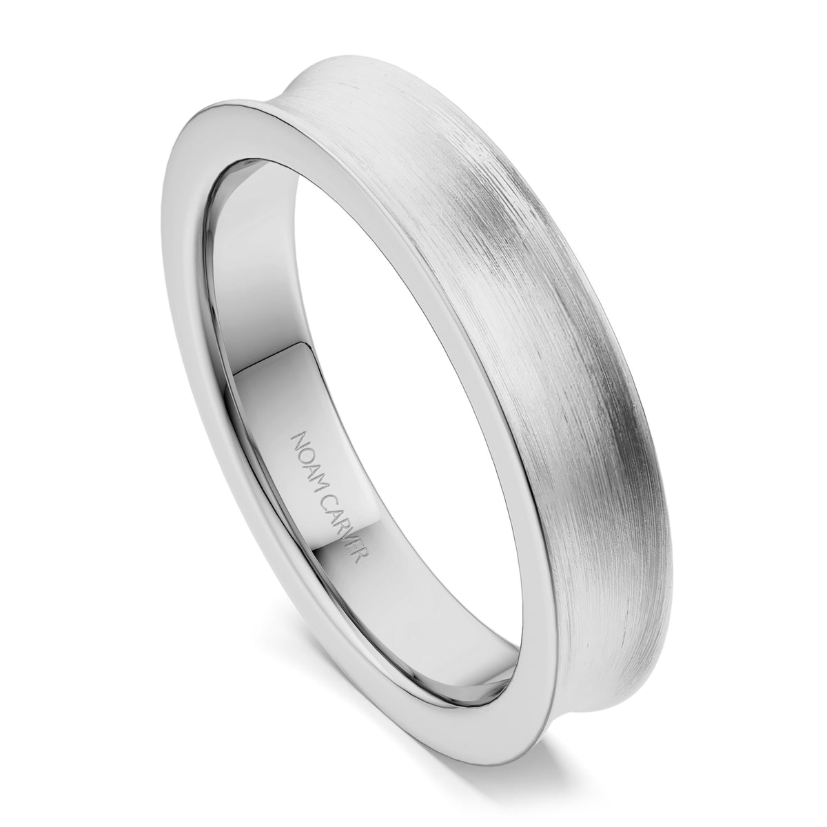 14K White Gold Wedding Band