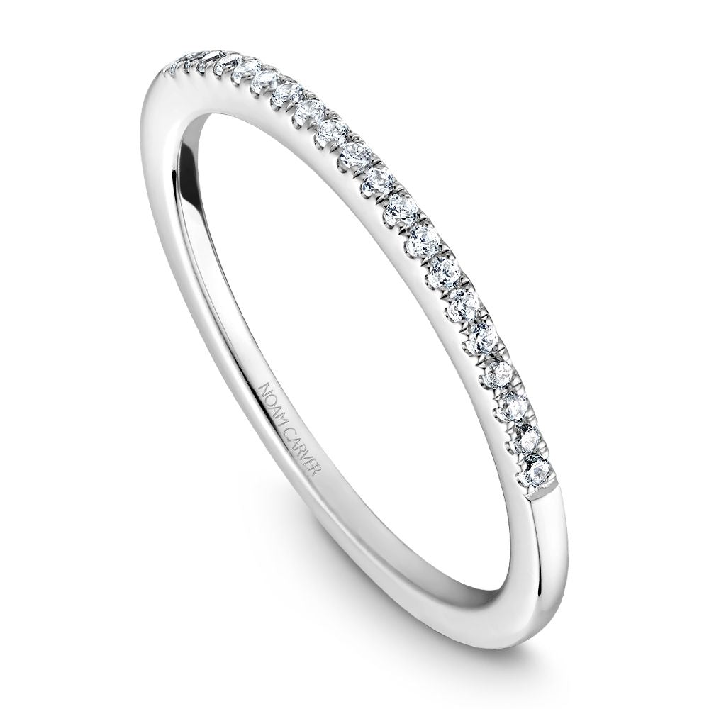 14K White Gold and Diamond Wedding Band