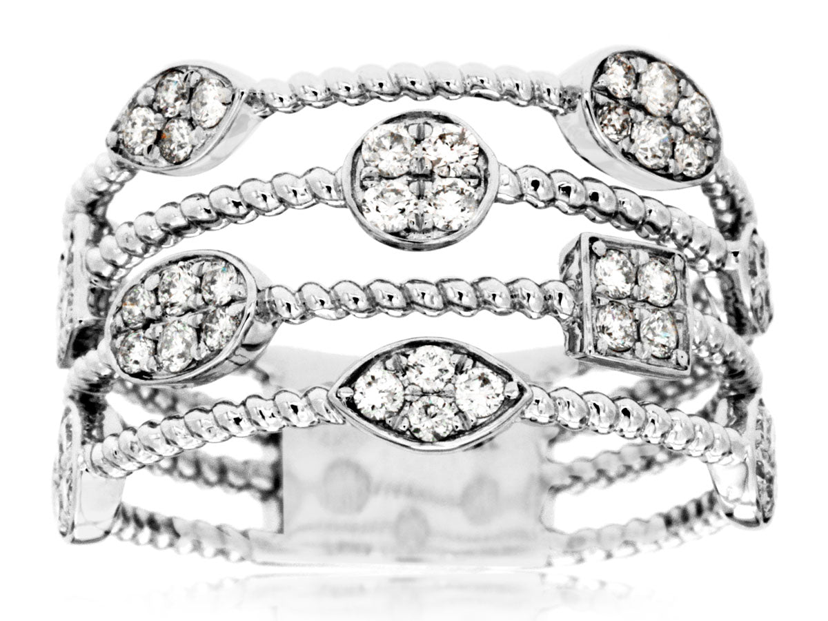 14K White Gold and Diamond Band