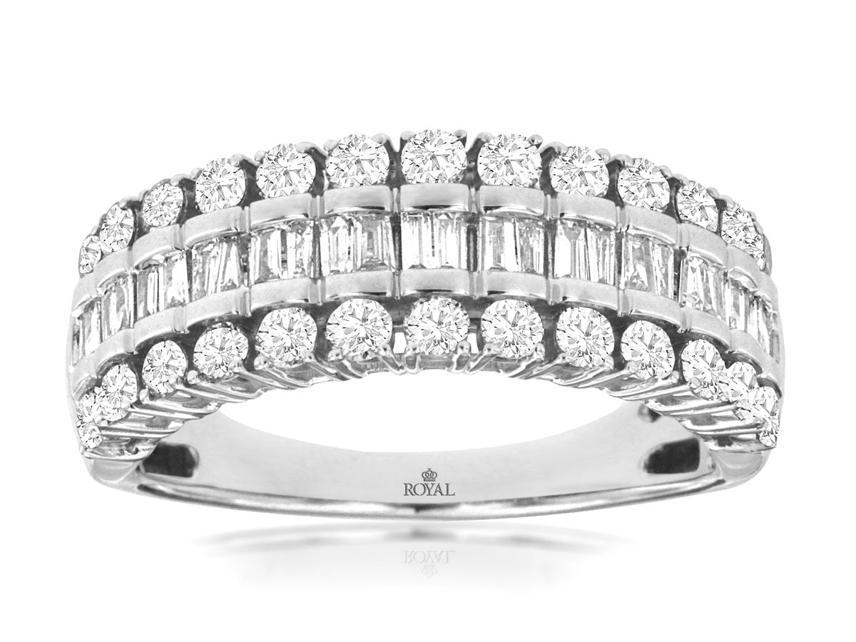 14K White Gold and Diamond Wedding Band