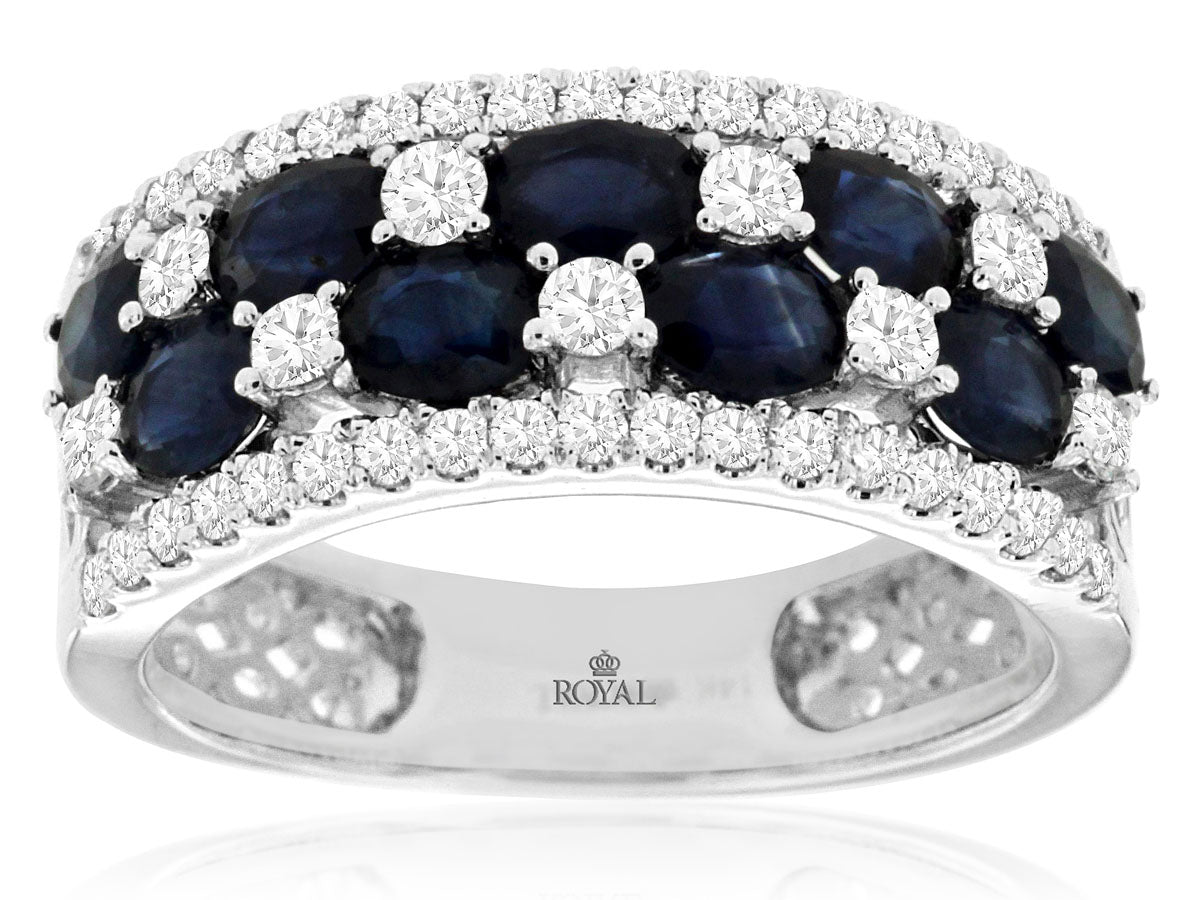 14K Sapphire and White Diamond Ring