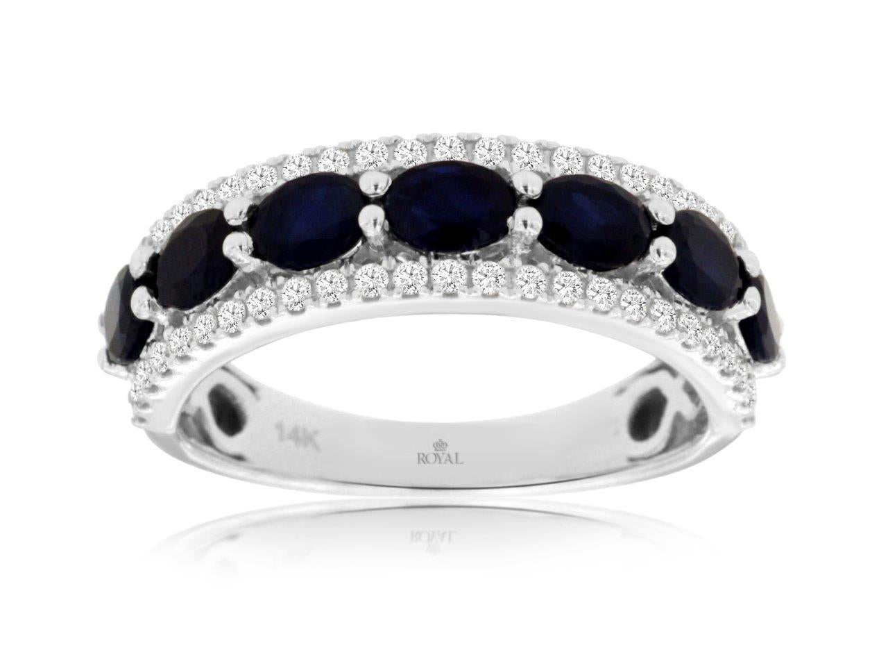 14K White Gold and Sapphire Ring