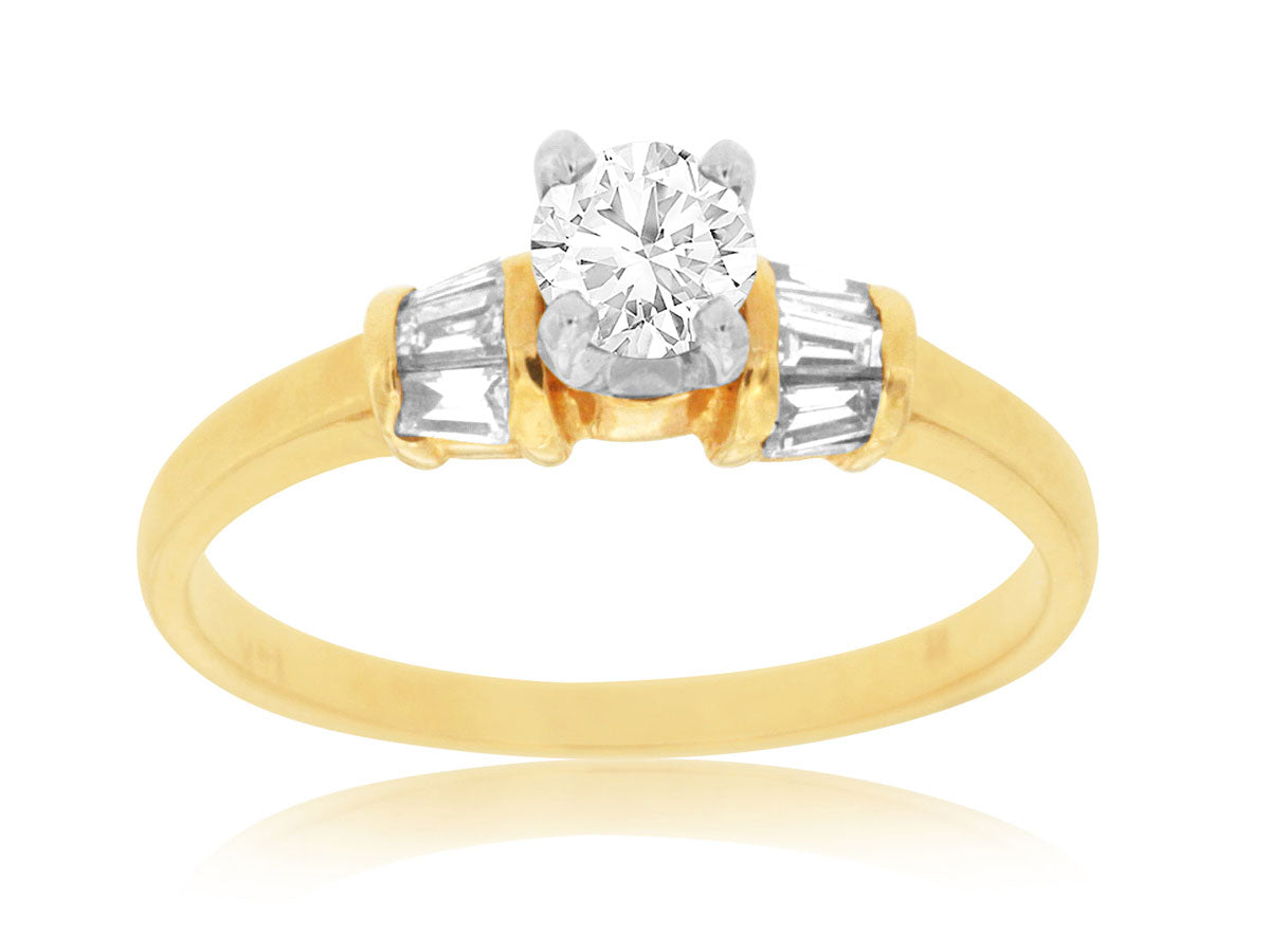 14K YELLOW GOLD DIAMOND ENGAGMENT RING