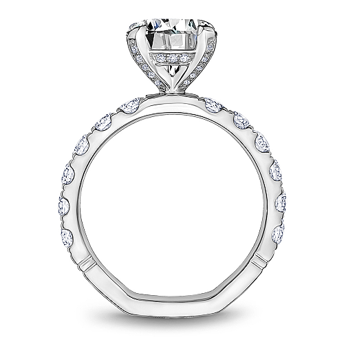 14K White Gold Engagement Ring-Setting Only