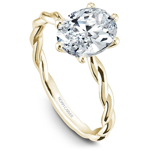 Noam Carver 14K Yellow Gold Twisted Solitaire Oval Engagement Ring B167-01Y