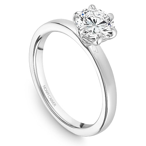Noam Carver 14K White Gold Round Solitaire Engagement Ring B245-01A
