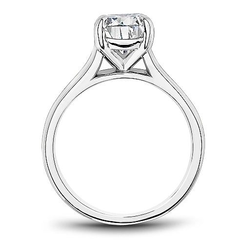 Noam Carver 14K White Gold Round Solitaire Engagement Ring b353-01A