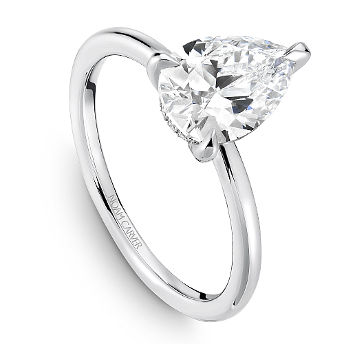 noam caver 14k white gold diamond hidden halo engagement ring