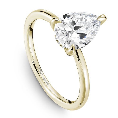 noam caver 14k yellow gold diamond hidden halo engagement ring