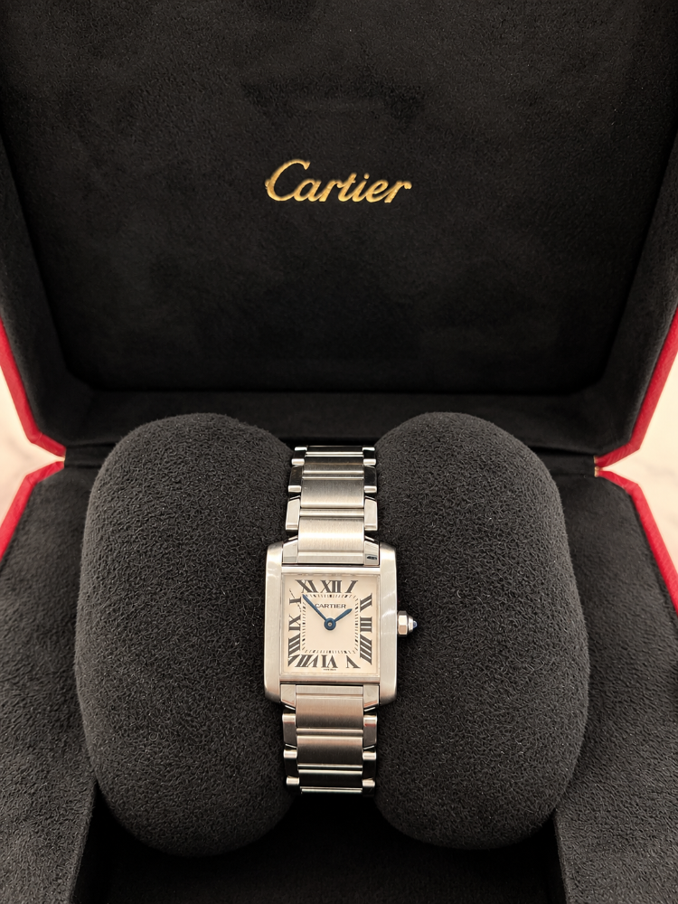 CARTIER TANK SMALL STAINLESS-STEEL QUARTZ WATCH W51008Q3