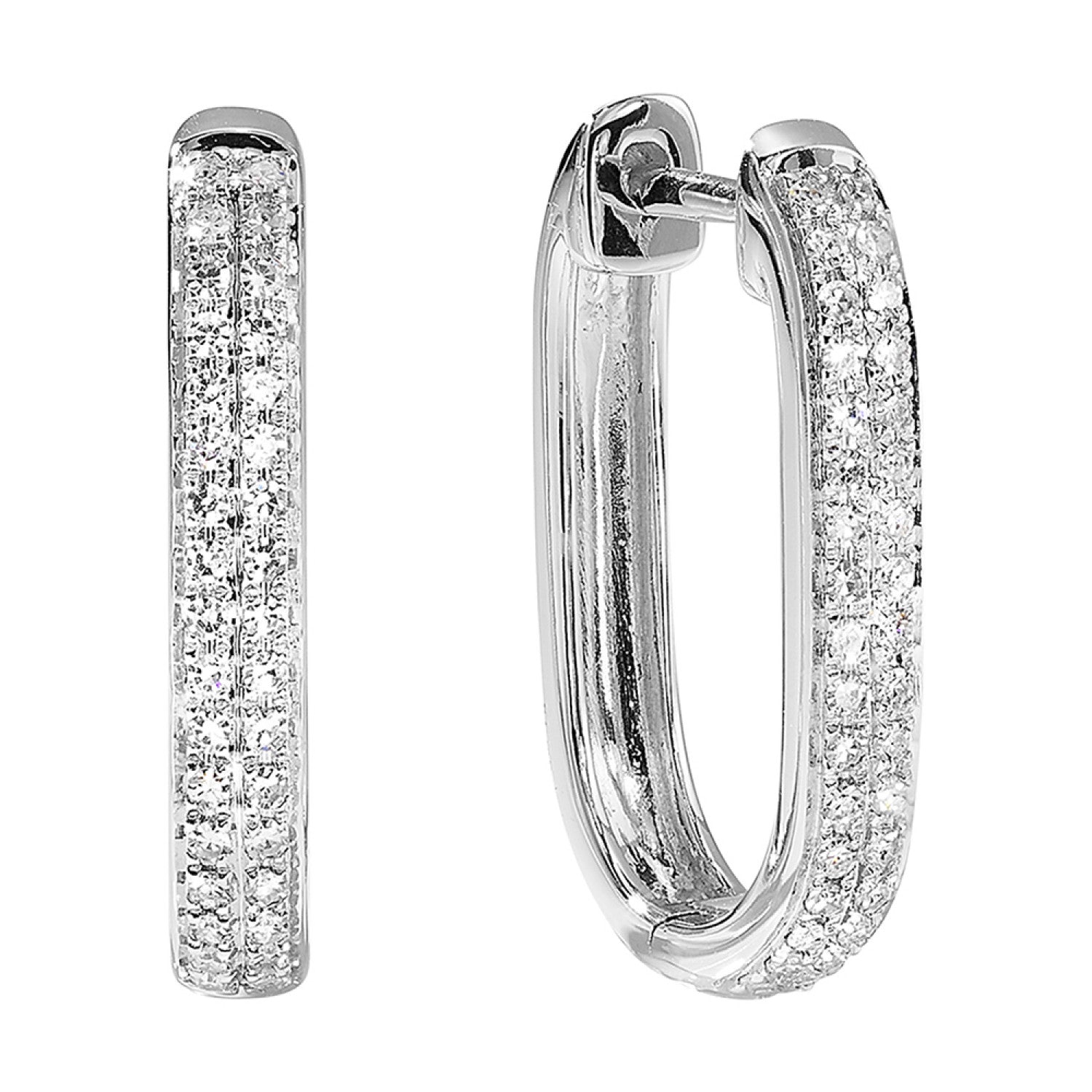 HOLIDAY GIFT GUIDE - 6F - 14K white Gold 1/7ctw diamond hoop earrings